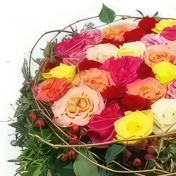 Nantes rože- Žalna blazina s pisanimi rožami Aristote Cvet šopek/dogovor