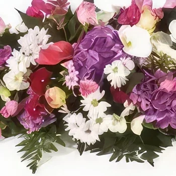 fiorista fiori di bordò- Composizione floreale in lutto Memoria Bouquet floreale