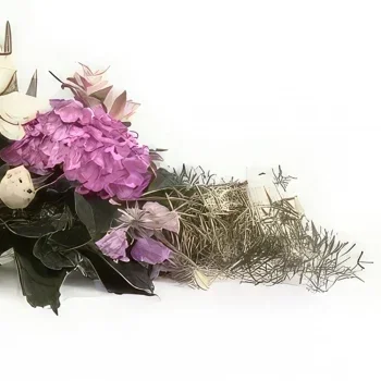 Montpellier bloemen bloemist- Rouwracket paars & wit Affection Boeket/bloemstuk