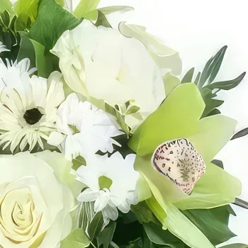 Tarbes цветя- Мюнхенски кръгъл бял и зелен букет Букет/договореност цвете
