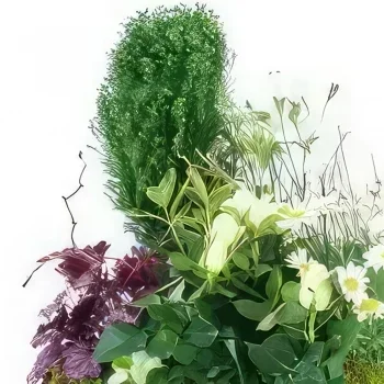 fleuriste fleurs de Bordeaux- Coupe de deuil de plantes blanches Nubes Bouquet/Arrangement floral