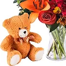 Case Lunghe flowers  -  Bouquet of Orange Flowers and Soft Toys Flower Bouquet/Arrangement