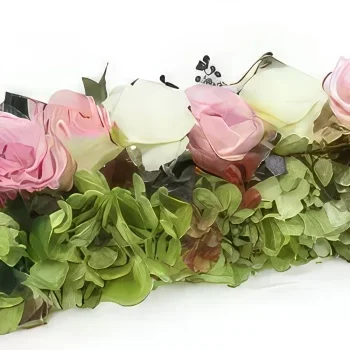 Тарб цветы- Дорожка розовых и белых роз Церера Цветочный букет/композиция