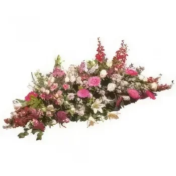 fleuriste fleurs de Paris- Raquette de deuil fuchsia Paisible Bouquet/Arrangement floral