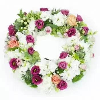 Bordeaux flowers  -  Small crown of stitched flowers Diane Delivery