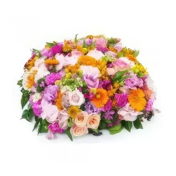 Στρασβούργο λουλούδια- Πολύχρωμο πένθιμο μαξιλάρι Phidias Μπουκέτο/ρύθμιση λουλουδιών