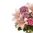 Italy flowers  -  Bunch of Lilium with Pink Roses Flower Bouquet/Arrangement