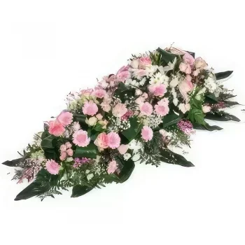 Tarbes bunga- Komposisi berkabung merah muda Istirahat Abad Rangkaian bunga karangan bunga
