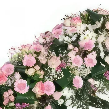 بائع زهور نانت- تكوين الحداد الوردي الراحة الأبدية باقة الزهور