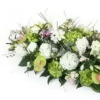 fleuriste fleurs de Bordeaux- Dessus de cercueil rose, mauve & blanc Callio Bouquet/Arrangement floral