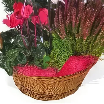 fiorista fiori di bordò- Composizione rosa e rossa Il giardino degli a Bouquet floreale