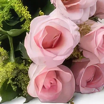 サンパウロ 花- ピンクのバラのブーケ 花束/フラワーアレンジメント