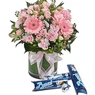 Versciaco di Sopra flowers  -  Bouquet in Pink Tones with Baci Perugina Flower Bouquet/Arrangement