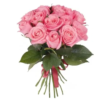 시칠리아 꽃- 핑크 장미 12송이 꽃다발