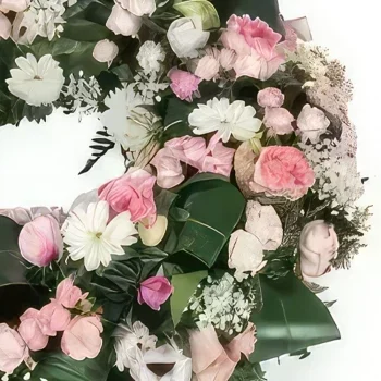 fleuriste fleurs de Toulouse- Couronne rose & blanche Infinite Tendresse Bouquet/Arrangement floral