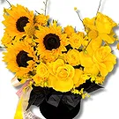 Garhoud flowers  -  Premium Black Velvet Box with Sunflowers Flower Bouquet/Arrangement