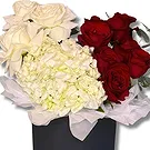 Sports/ Motor City flowers  -  Premium Grey Box with Roses and Hydrangea Flower Bouquet/Arrangement