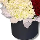Sports/ Motor City flowers  -  Premium Grey Box with Roses and Hydrangea Flower Bouquet/Arrangement
