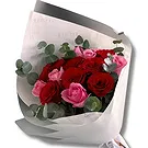 Garhoud flowers  -  Premium Light Pink and Red Roses  Flower Bouquet/Arrangement