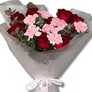 Garhoud flowers  -  Premium Red Roses and Pink Carnations Flower Bouquet/Arrangement