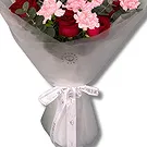 Garhoud flowers  -  Premium Red Roses and Pink Carnations Flower Bouquet/Arrangement