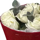 Garhoud flowers  -  Premium  White Roses with Eucalyptus Flower Bouquet/Arrangement