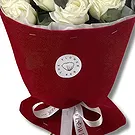 Garhoud flowers  -  Premium  White Roses with Eucalyptus Flower Bouquet/Arrangement