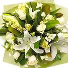 Smederevska Palanka flowers  -  White Lily and Greens Flower Bouquet/Arrangement