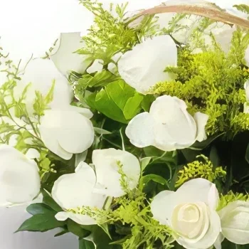 بائع زهور ساو باولو- سلة مع 24 وردة بيضاء باقة الزهور