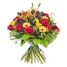 Italy flowers  -  Bouquet with red roses, yellow gerberas and o Flower Bouquet/Arrangement