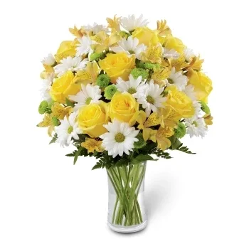 Pau bloemen bloemist- Geel & Wit Verrassingsboeket voor Bloemisten Boeket/bloemstuk