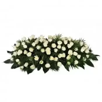 Bagus bunga- Raket mawar putih L'Ange Gardien Rangkaian bunga karangan bunga