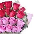 Ad Dilam blomster- 20 røde og rosa roser Blomsterarrangementer bukett