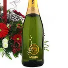 Case Lunghe flowers  -  Red Flowers & Prosecco Christmas Centerpiece Flower Bouquet/Arrangement