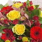 Italy flowers  -  Bouquet with Red Flowers & Yellow Roses Flower Bouquet/Arrangement