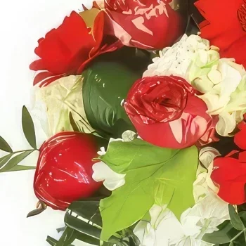 Tarbes цветя- Червен кръгъл букет Соната Букет/договореност цвете