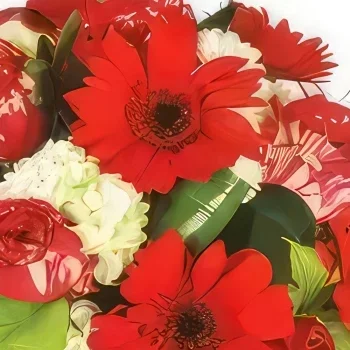 Нант цветя- Червен кръгъл букет Соната Букет/договореност цвете