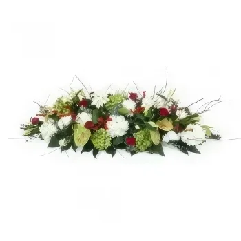 fleuriste fleurs de Paris- Dessus de cercueil rouge & blanc Odysseus Bouquet/Arrangement floral