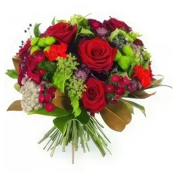 Λιλ λουλούδια- Ρίγα κόκκινο στρογγυλό μπουκέτο Μπουκέτο/ρύθμιση λουλουδιών