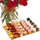 Case Lunghe flowers  -  Red Bouquet with Tray of Pastries Flower Bouquet/Arrangement