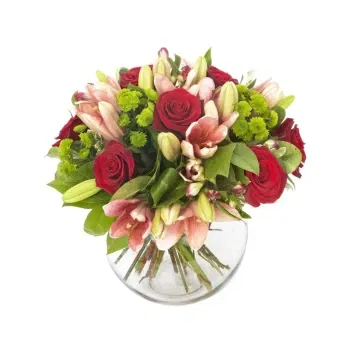 Włochy kwiaty- Bukiet Róż I Kwiatów Z Liliami