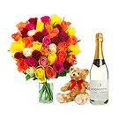 Case Lunghe flowers  -  Colorful Roses Flower Bouquet/Arrangement