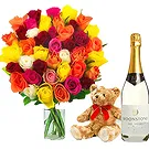Case Lunghe flowers  -  Colorful Roses Flower Bouquet/Arrangement