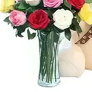 Ad Dilam blomster- Roser med Teddy Blomsterarrangementer bukett