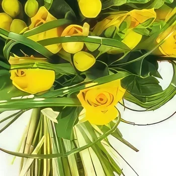 بائع زهور بوردو- باقة دائرية خضراء جذعية باقة الزهور