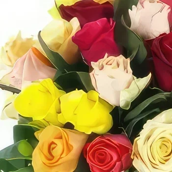 Paris blomster- Rund buket af farverige Malaga roser Blomst buket/Arrangement