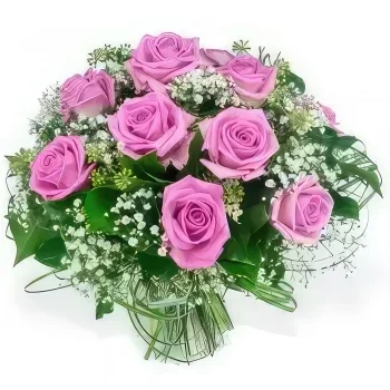 fleuriste fleurs de Bordeaux- Bouquet rond Pluie de Roses Bouquet/Arrangement floral