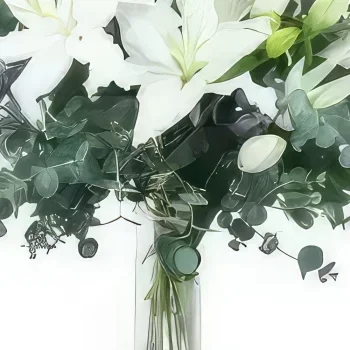 بائع زهور مونبلييه- باقة ريفية من الزنابق البيضاء هيرنه باقة الزهور