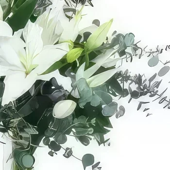 flores de Marselha- Buquê rústico de lírios brancos Herne Bouquet/arranjo de flor