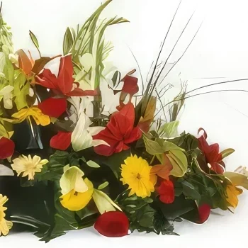 Lyon bunga- Komposisi berkabung warna-warni Santa Maria Rangkaian bunga karangan bunga